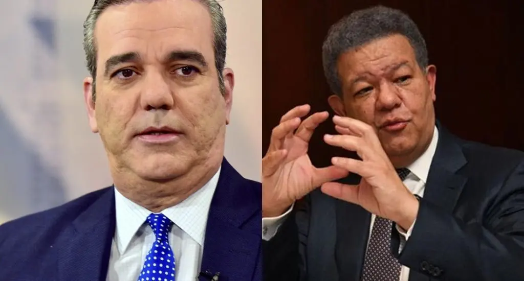 Luis Abinader y el exmandatario Leonel Fern&aacute;ndez (fuente externa)