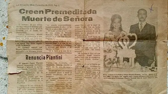 Recorte del peri&oacute;dico, que relat&oacute; el asesinato en 1978 | FOTO EXTERNA