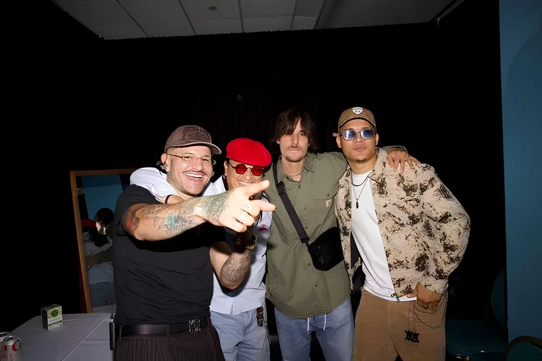 <p>Danny Ocean, Kapo, Elvis Crespo y Ebenezer en un encuentro incre&iacute;ble en los ensayos de premios Billboard 2025</p>
