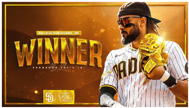 Fernando Tatis Jr. celebra su segundo Guante de Oro consecutivo como jardinero derecho de los Padres de San Diego | FOTO EXTERNA