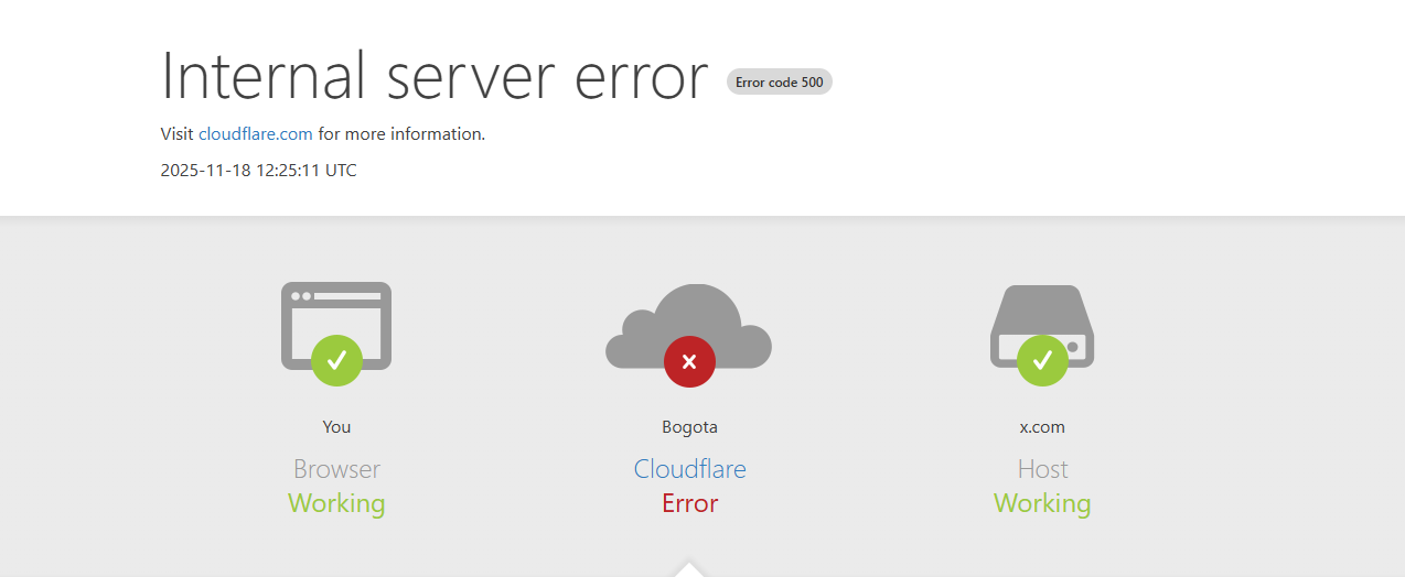 Mensaje de error reportado por usuarios de ChatGPT tras la falla global de Cloudflare | FOTO EXTERNA