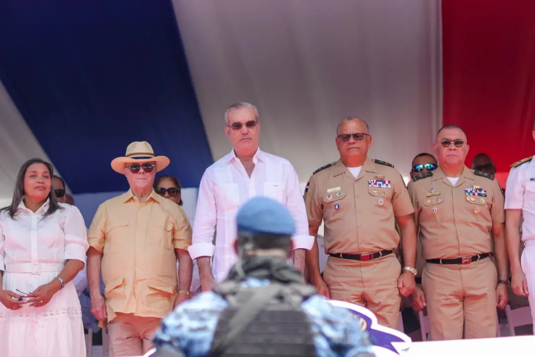 El presidente Luis Abinader durante los actos conmemorativos en Azua. | FOTO PRESIDENCIA