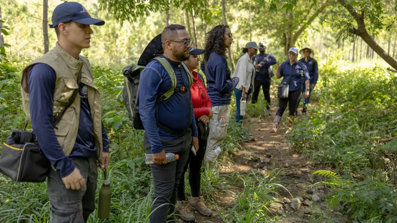 Gu&iacute;as locales y t&eacute;cnicos del Ministerio de Medio Ambiente iniciando la jornada de reforestaci&oacute;n cerca de la zona de acampar de Palomino. | FOTO EXTERNA