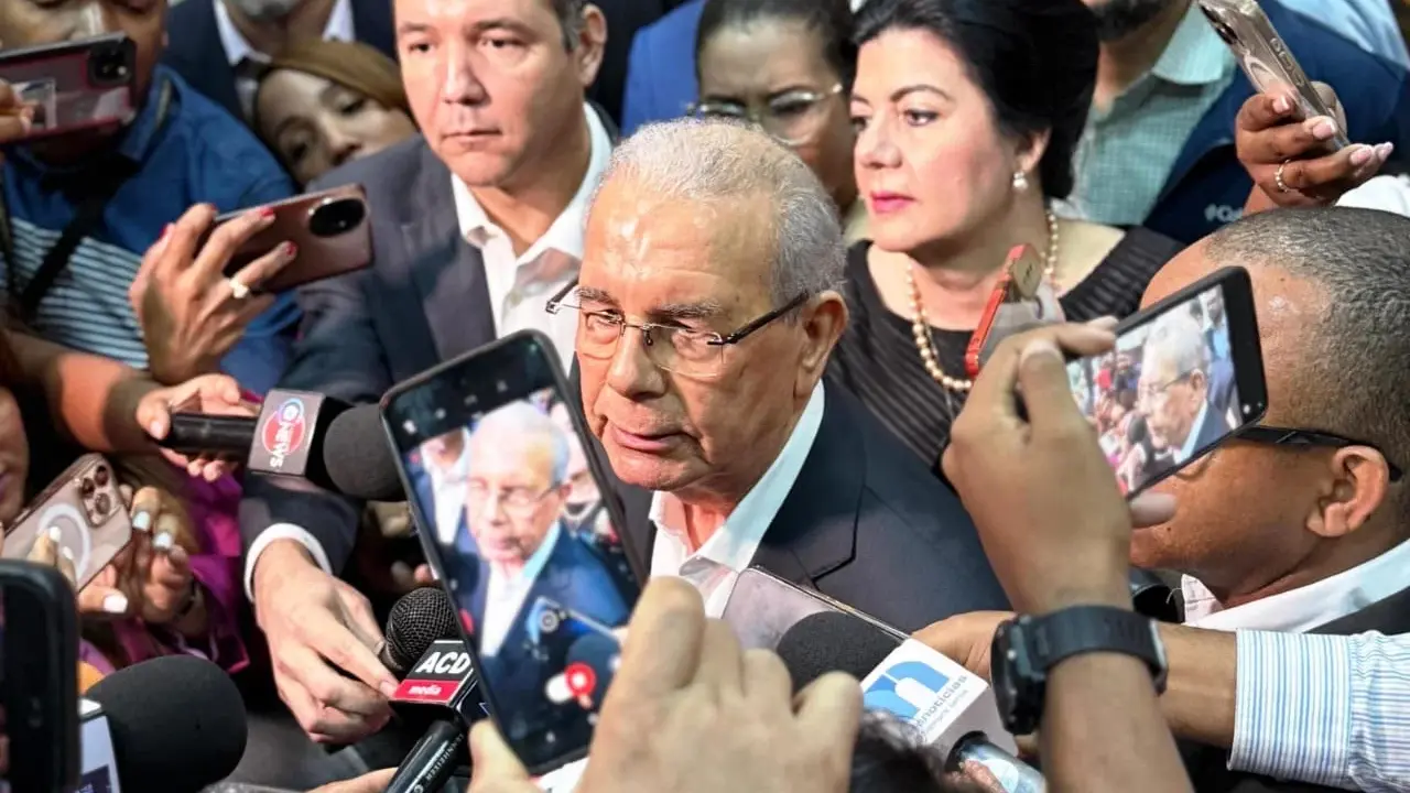 El expresidente Danilo Medina habl&oacute; tras los actos del aniversario del PLD. | FOTO EXTERNA