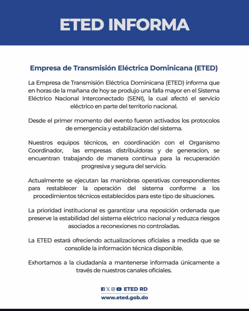 Comunicado: ETED / EXTERNA